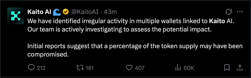 Hackers Publish Fake Alerts on Behalf of Kaito - Cryptol image 52